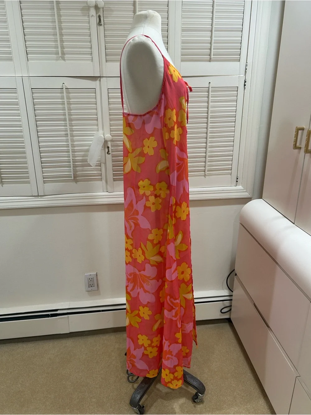 New Beach Riot Pink & Yellow Floral Cover Up